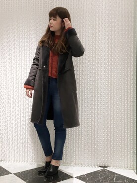 「OSMOSIS（オズモーシス）のアイテム（ムートンコート）」を使った、OSMOSIS天王寺ミオ店さん（レディース・167cm）の秋コーディネート