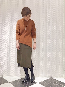 「ゆるニット」｜「アイテム（ブーティ）」を使った、OSMOSIS天王寺ミオ店さん（レディース・163cm）の秋コーディネート