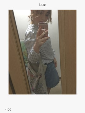 「ZARA（ザラ）のアイテム（デニムスカート、ブルー系）」を使った、ふ    た    ば(19)さん（レディース・163cm）の春コーディネート
