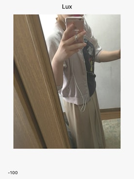 「GU（ジーユー）のアイテム（スカート、ベージュ系）」を使った、ふ    た    ば(19)さん（レディース・163cm）の春コーディネート