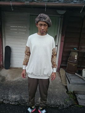 「masterkey（マスターキー）のアイテム（スウェット）」を使った、yusuke さん（メンズ・170cm）の秋コーディネート