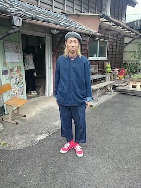 「masterkey（マスターキー）のアイテム（パンツ）」を使った、yusuke さん（メンズ・170cm）の秋コーディネート