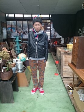 「goslowcaravan」｜「アイテム（その他）」を使った、yusuke さん（メンズ・170cm）の秋コーディネート