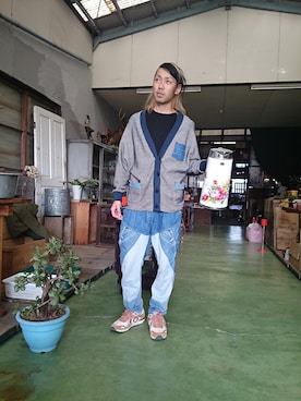 「アイテム（カーディガン/ボレロ、その他）」を使った、yusuke さん（メンズ・170cm）の秋コーディネート