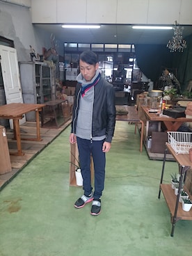 「miraco（ミラコ）のアイテム」を使った、yusuke さん（メンズ・170cm）の秋コーディネート