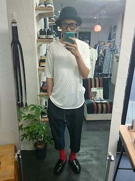 「masterkey（マスターキー）のアイテム（パンツ）」を使った、yusuke さん（メンズ・170cm）の春コーディネート