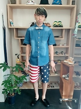 「MANEBU（マネブ）のアイテム」を使った、yusuke さん（メンズ・170cm）の春コーディネート