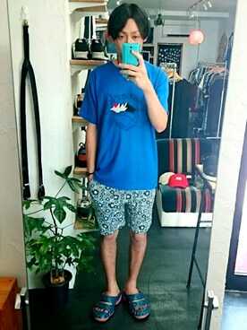 「KEEN（キーン）のアイテム（サンダル）」を使った、yusuke さん（メンズ・170cm）の夏コーディネート