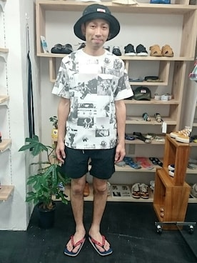 「Star Star（スタースター）のアイテム」を使った、yusuke さん（メンズ・170cm）の夏コーディネート