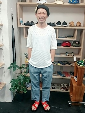 「Chaco（チャコ）のアイテム」を使った、yusuke さん（メンズ・170cm）の夏コーディネート