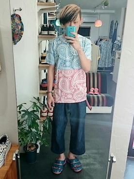 「masterkey（マスターキー）のアイテム（パンツ）」を使った、yusuke さん（メンズ・170cm）の夏コーディネート