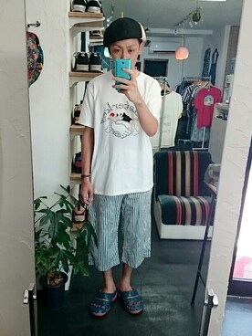 「7月WEAR夏のサンダル祭り」｜「アイテム（帽子）」を使った、yusuke さん（メンズ・170cm）の夏コーディネート