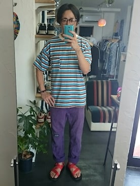 「MANASTASH（マナスタッシュ）のアイテム」を使った、yusuke さん（メンズ・170cm）の夏コーディネート