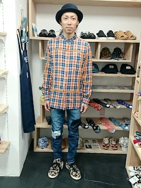 「STORES.jp（ストアーズドットジェーピー）のアイテム（シャツ/ブラウス）」を使った、yusuke さん（メンズ・170cm）の秋コーディネート