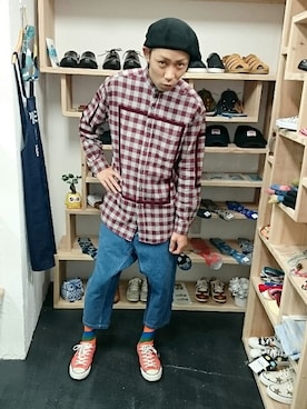 「STORES.jp（ストアーズドットジェーピー）のアイテム（シャツ/ブラウス）」を使った、yusuke さん（メンズ・170cm）の秋コーディネート