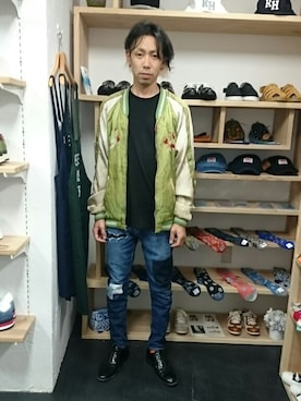 「masterkey（マスターキー）のアイテム（パンツ）」を使った、yusuke さん（メンズ・170cm）の秋コーディネート