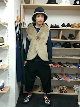 「INKKAS（インカス）のアイテム」を使った、yusuke さん（メンズ・170cm）の秋コーディネート