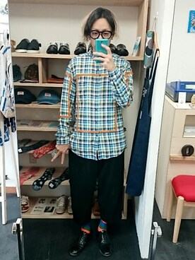 「STORES.jp（ストアーズドットジェーピー）のアイテム（シャツ/ブラウス）」を使った、yusuke さん（メンズ・170cm）の秋コーディネート