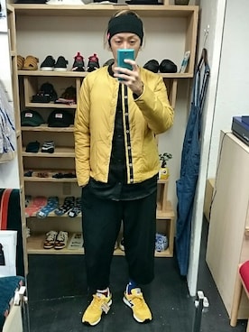 「アイテム（ノーカラージャケット）」を使った、yusuke さん（メンズ・170cm）の秋コーディネート