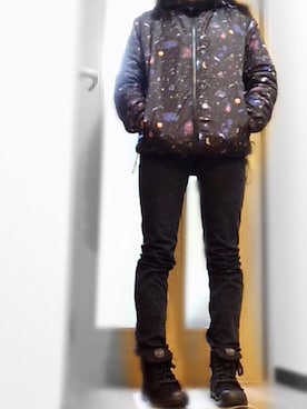 「宇宙」｜「アイテム（ジャケット/アウター）」を使った、おすしさん（レディース・155cm）の冬コーディネート