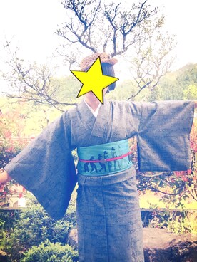 「アイテム（水着/着物・浴衣、シルバー系）」を使った、じんたさん（レディース・153cm）の春コーディネート