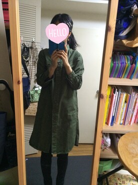 「アイテム（シャツワンピース）」を使った、mkさん（レディース・164cm・20代）の春コーディネート