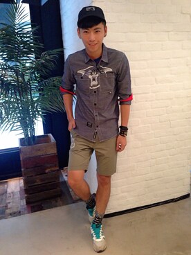 「アイテム（タイツ/ストッキング）」を使った、Kasonさん（メンズ・181cm・20代）の夏コーディネート