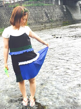 「Marc by Marc Jacobs（マークバイマークジェイコブス）のアイテム（サンダル）」を使った、m---＊さん（レディース・156cm）の夏コーディネート