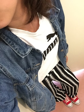 「ストライプパンツ」｜tomonaさん（レディース・164cm・10代）の春コーディネート