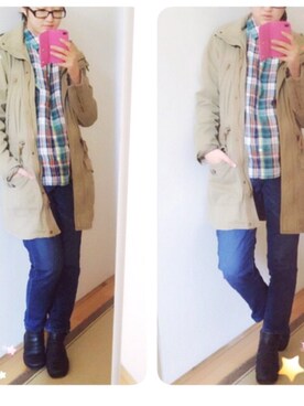 「H&M（エイチ・アンド・エム）のアイテム（その他アウター）」を使った、Minaさん（レディース・163cm）の秋コーディネート