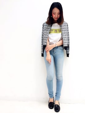 「お仕事スタイル」｜「アイテム（ブルゾン）」を使った、CHIKAI💋さん（レディース・163cm）の冬コーディネート