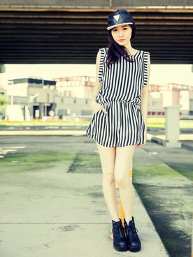 「愛洋裝（アイドレス）のアイテム（つなぎ/オールインワン）」を使った、IDRESS     愛洋裝さん（レディース・163cm）の春コーディネート