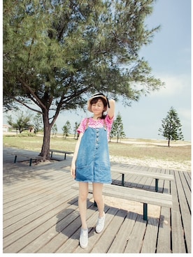 「愛洋裝（アイドレス）のアイテム（オールインワン・サロペット）」を使った、IDRESS     愛洋裝さん（レディース・163cm）の夏コーディネート