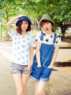 「愛洋裝（アイドレス）のアイテム（オールインワン・サロペット）」を使った、IDRESS     愛洋裝さん（レディース・163cm）の夏コーディネート