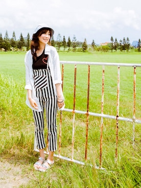 「愛洋裝（アイドレス）のアイテム（オールインワン・サロペット）」を使った、IDRESS     愛洋裝さん（レディース・168cm）の夏コーディネート