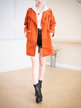 「愛洋裝（アイドレス）のアイテム（ピーコート）」を使った、IDRESS     愛洋裝さん（レディース・158cm）の秋コーディネート