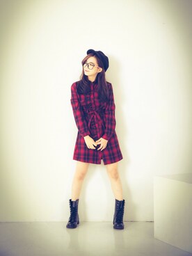 「愛洋裝（アイドレス）のアイテム（シャツワンピース）」を使った、IDRESS     愛洋裝さん（レディース・158cm）の秋コーディネート