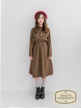 「愛洋裝（アイドレス）のアイテム（ワンピース/ドレス）」を使った、IDRESS     愛洋裝さん（レディース・157cm）の冬コーディネート