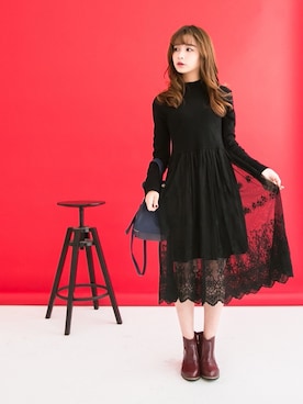 「愛洋裝（アイドレス）のアイテム（ワンピース/ドレス）」を使った、IDRESS     愛洋裝さん（レディース・157cm）の冬コーディネート