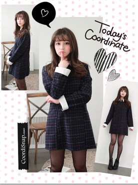 「愛洋裝（アイドレス）のアイテム」を使った、IDRESS     愛洋裝さん（レディース・157cm）の冬コーディネート