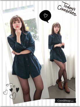 「愛洋裝（アイドレス）のアイテム」を使った、IDRESS     愛洋裝さん（レディース・157cm）の冬コーディネート