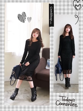 「愛洋裝（アイドレス）のアイテム」を使った、IDRESS     愛洋裝さん（レディース・157cm）の冬コーディネート