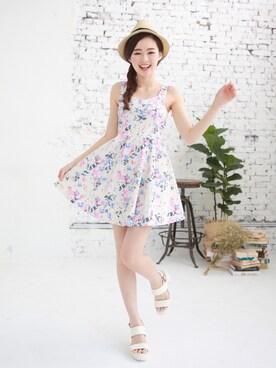 「愛洋裝（アイドレス）のアイテム」を使った、IDRESS     愛洋裝さん（レディース・157cm）の夏コーディネート