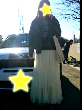 「GU（ジーユー）のアイテム（ミリタリージャケット、グリーン系）」を使った、かずみさん（レディース・170cm）の冬コーディネート