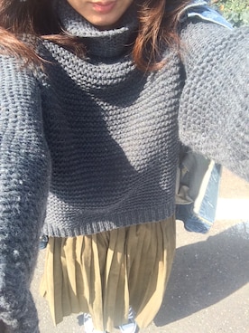 「TODAYFUL（トゥデイフル）のアイテム（ニット/セーター、グレー系）」を使った、かずみさん（レディース・170cm）の春コーディネート