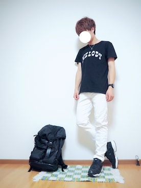 「Reebok（リーボック）のユニセックス リーボック インスタ ポンプフューリー ブラック Reebok INSTAPUMP FURY OG V65750（スニーカー）」を使った、Hayatoさん（メンズ・171cm）の夏コーディネート