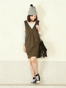 「アイテム（マタニティウェア/グッズ、ホワイト系）」を使った、sweet mommyさん（レディース・164cm）の春コーディネート