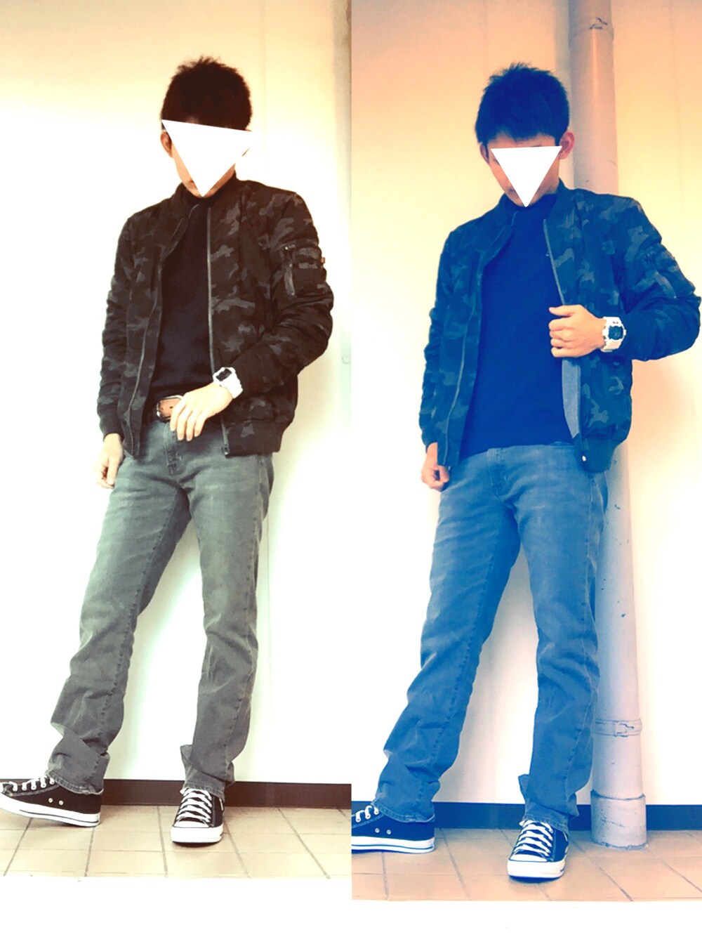 その他のジャケット/アウター、ブルー系のスウェット、グレー系のデニムパンツを着用したメンズの冬コーディネートの1枚目の写真