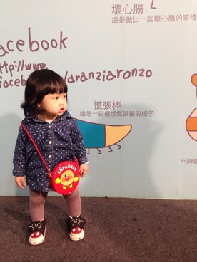 「Carter's（カーターズ）のアイテム（ワンピース）」を使った、潘梅子さん（キッズ・80cm）の春コーディネート