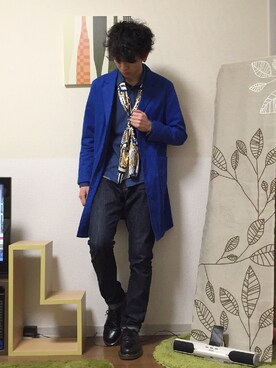 「バレンタインデートスタイル」｜「アイテム（その他アウター）」を使った、ゆったさん（メンズ・172cm）の冬コーディネート